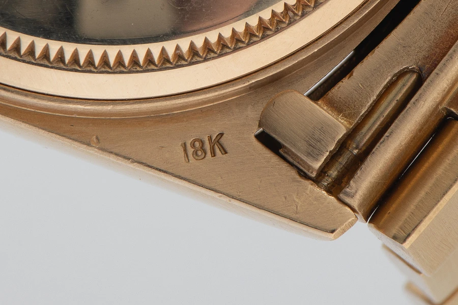 Day-Date Ref. 18038 with 'Ruby String Dial' in 18k Yellow Gold