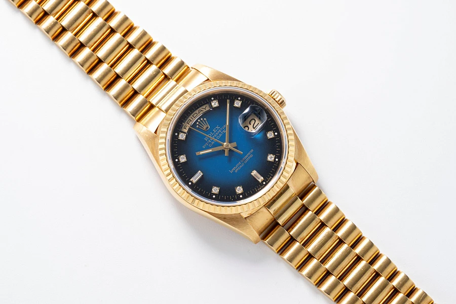 Day-Date Ref. 18238A Blue Stella Fumé Dial with Diamond Indices