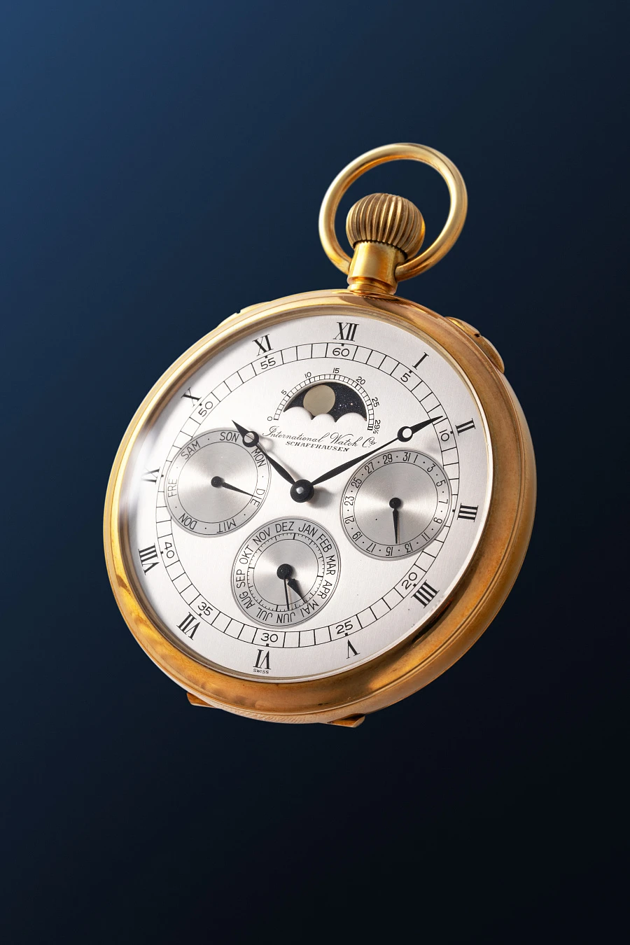 Annual Calendar Pocket Watch in 18k Yellow Gold