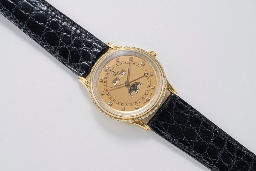 Triple Calendar Ref. 156003 in 18k Yellow Gold with Diamond Bezel