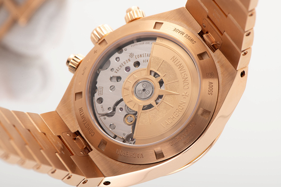 Blue Dial Overseas Chronograph Ref. 5500V in 18k Rose Gold