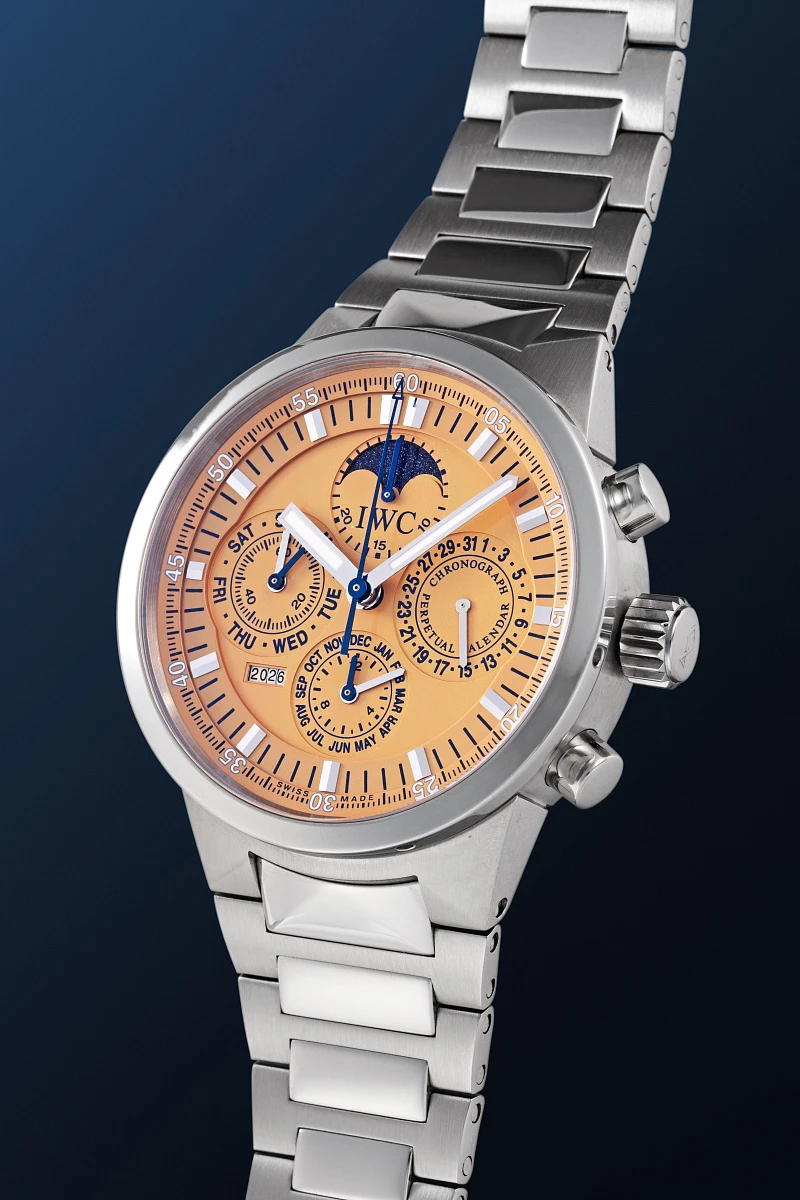 Perpetual Calendar Chronograph with Salmon Dial Ref. IW3756 in Stainless Steel