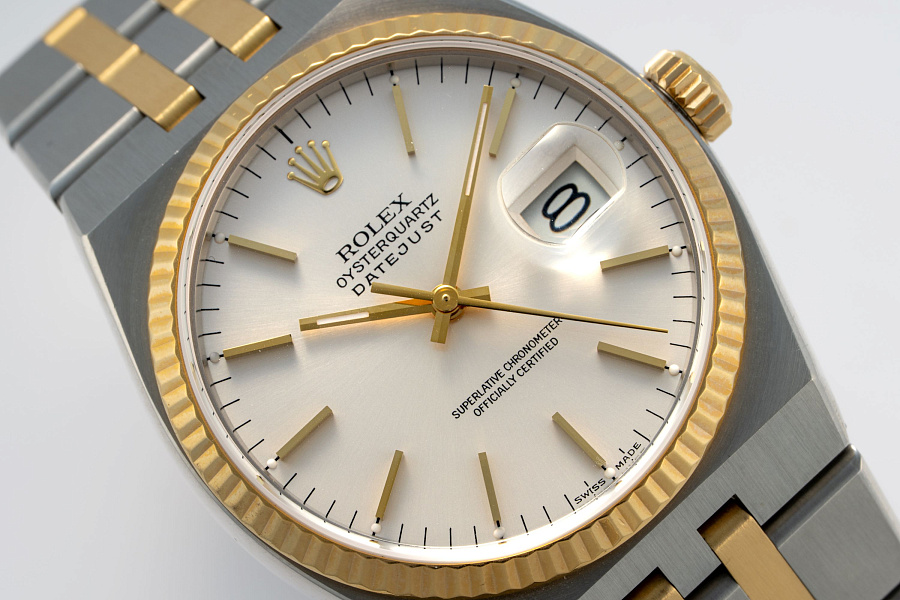 Datejust Oysterquartz Ref. 17013 in Stainless Steel and 18k Yellow Gold