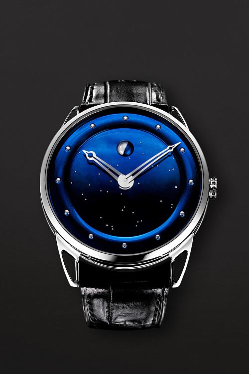 DB25 Moon Phase Starry Sky White Gold