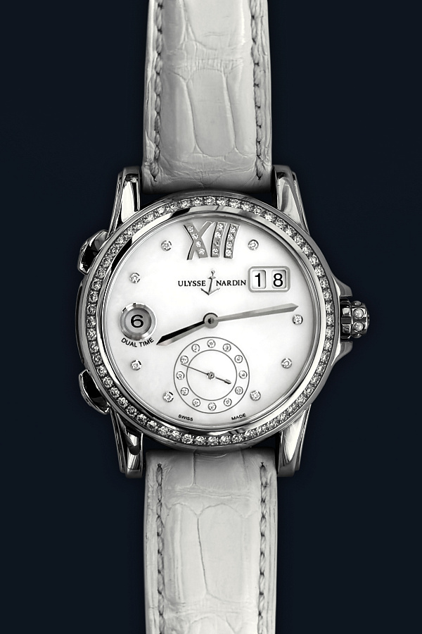 Dual Time Manufacture Ladies in Stainless steel with Diamonds