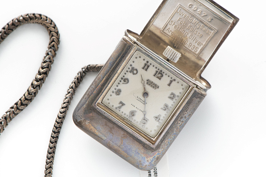 Sport Flask-Style Pocket Watch in Silver