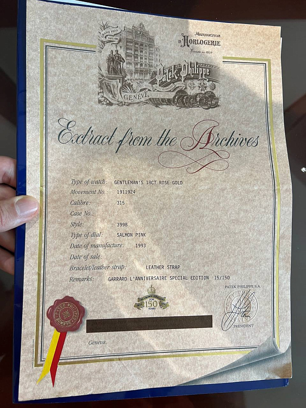 Calatrava 3998 ‘Garrard 150th Anniversary’ Limited Edition Automatic