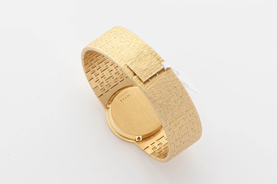 Tiger Eye and Diamond Dial Watch in 18k Yellow Gold 924A6