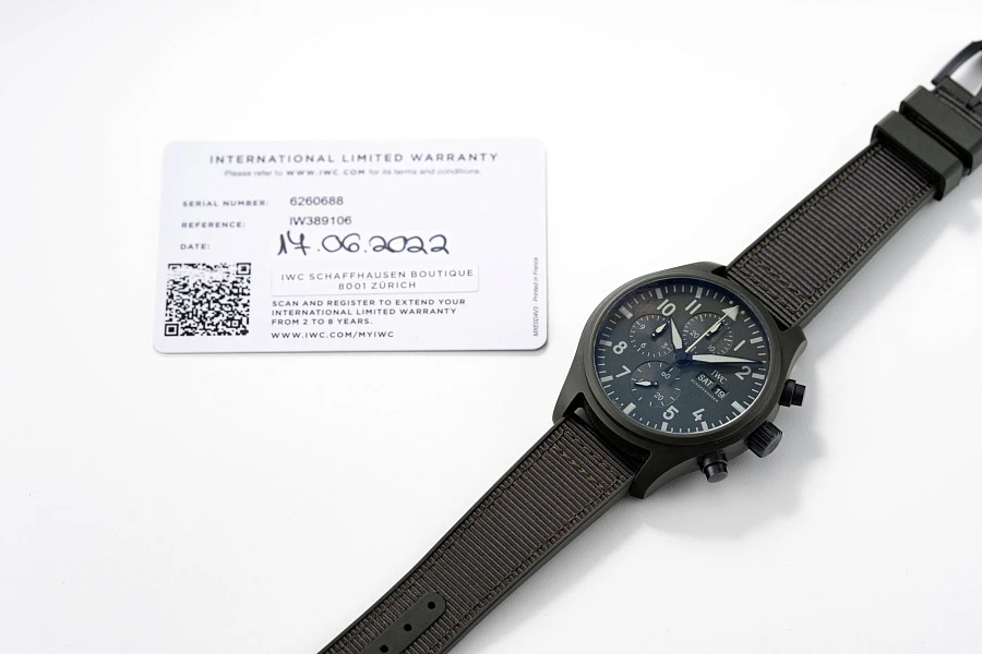 Top Gun Chronograph Ref. IW389106 in Green Ceramic