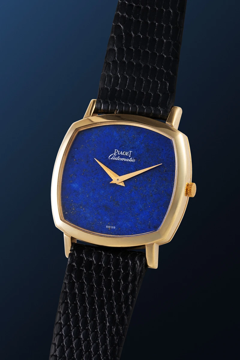 Automatic Lapis Lazuli Dial Dress Watch Ref. 13406 in 18k Yellow Gold