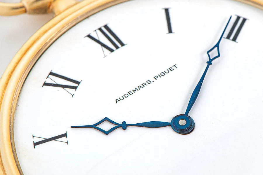 Enamel Dial Pocket Watch in 18k Yellow Gold