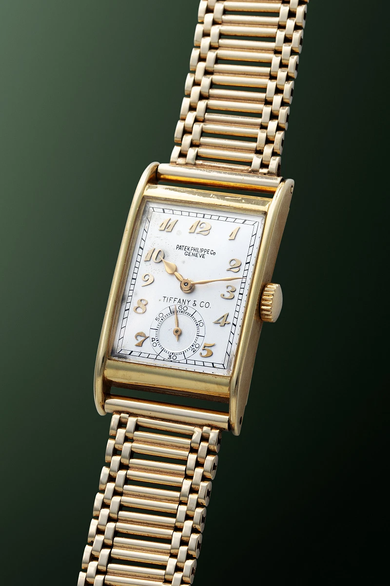 Ref. 1560 Tiffany Double-Signed in 18k Yellow Gold on 14k Yellow Gold Bracelet