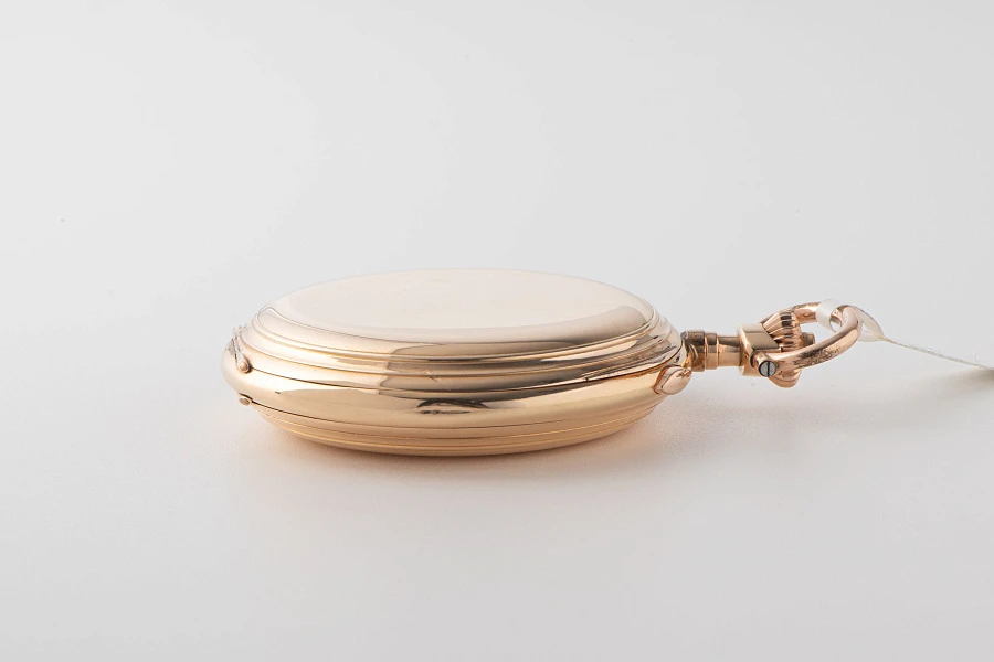 1900s Quarter Repeater Chronograph Pocket Watch in 14k Yellow Gold (Orlando Case)