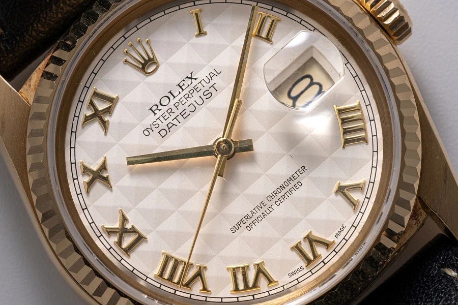 Datejust 'Pyramid Dial' Ref. 16018 in 18k Yellow Gold