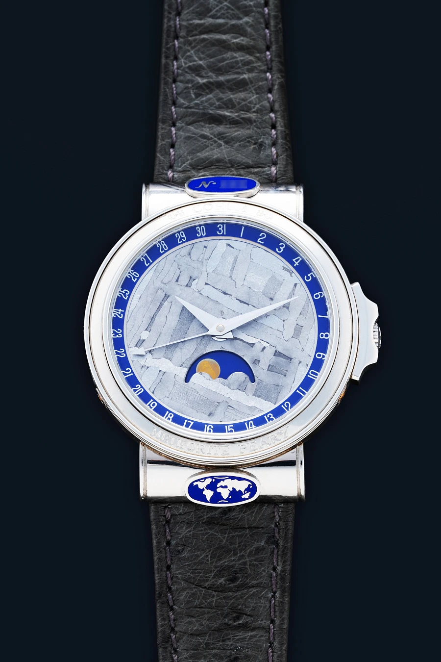 Meteorite Peary Ref. 71.450.70 in Platinum with Pointer Date and Moonphase