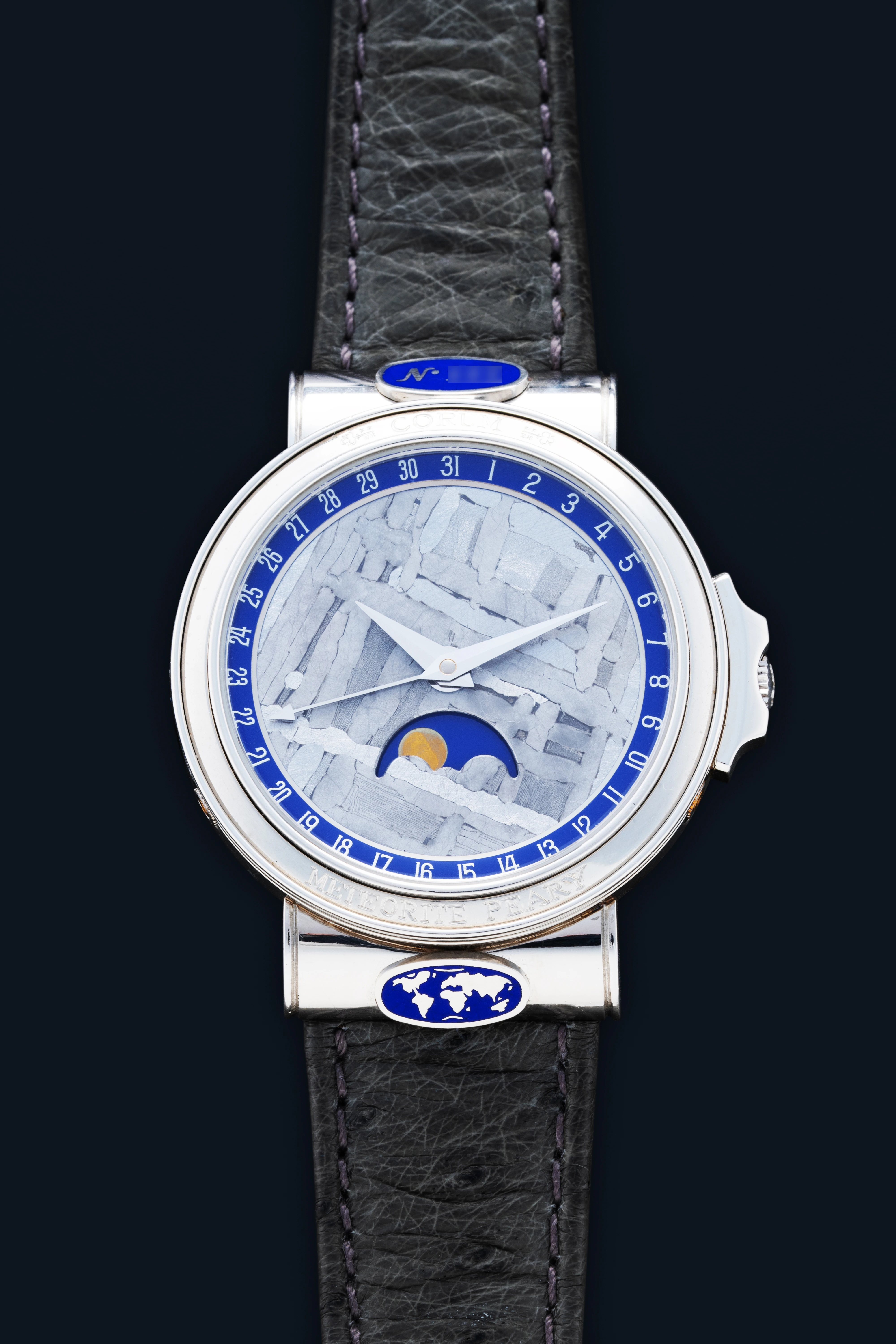 Meteorite Peary Ref. 71.450.70 in Platinum with Pointer Date and Moonphase
