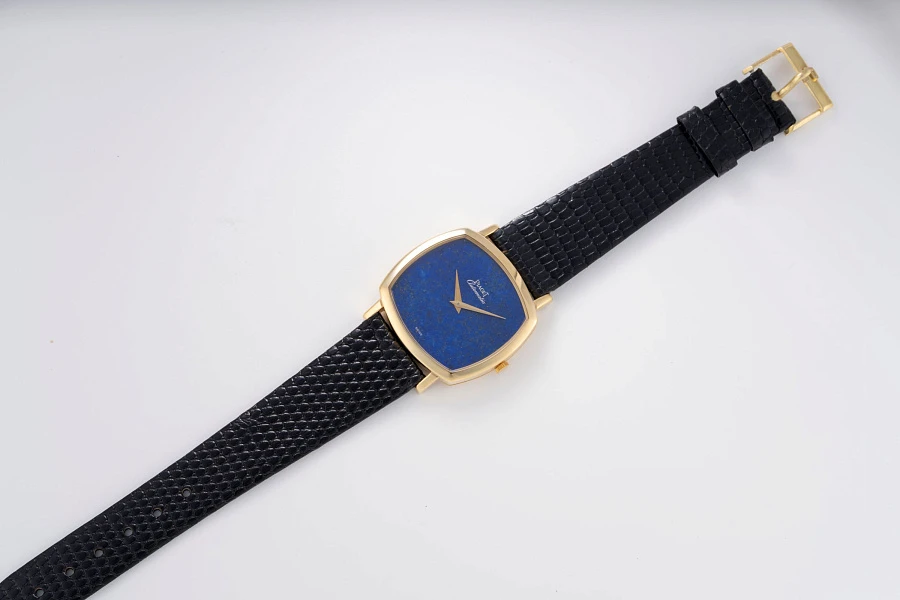 Automatic Lapis Lazuli Dial Dress Watch Ref. 13406 in 18k Yellow Gold