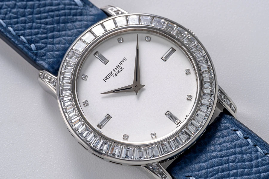 Calatrava Ref. 5027 with Baguette Diamonds in 18k White Gold