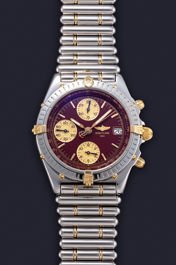 Chronomat Burgundy in Stainless Steel and 18k Yellow Gold