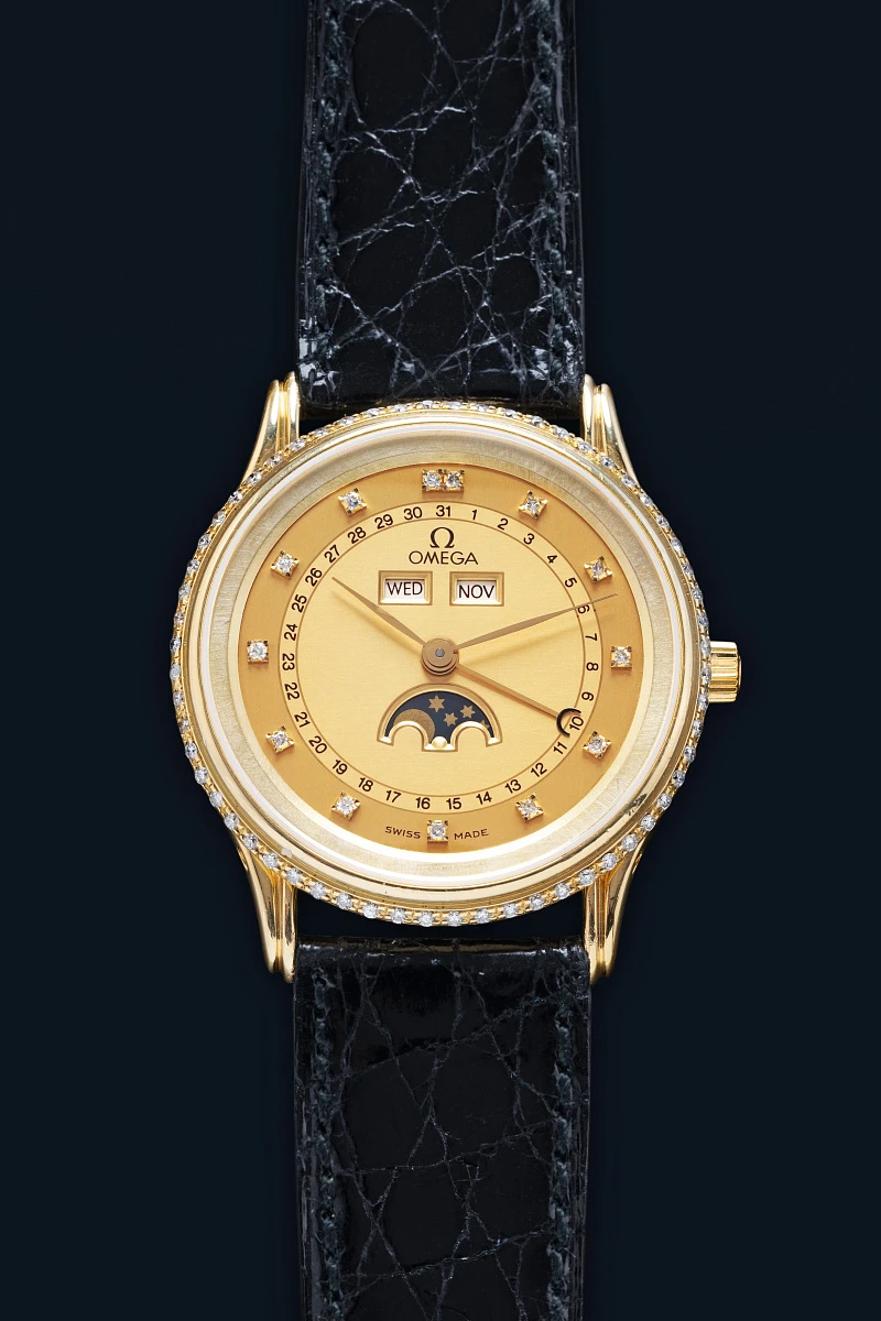 Triple Calendar Ref. 156003 in 18k Yellow Gold with Diamond Bezel