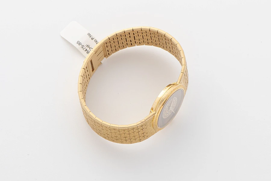 Tiger Eye and Diamond Dial Watch in 18k Yellow Gold 924A6