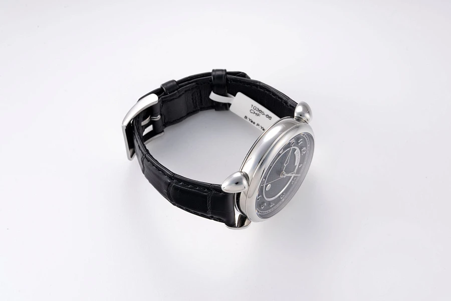 Black Guilloche Dial in Stainless Steel