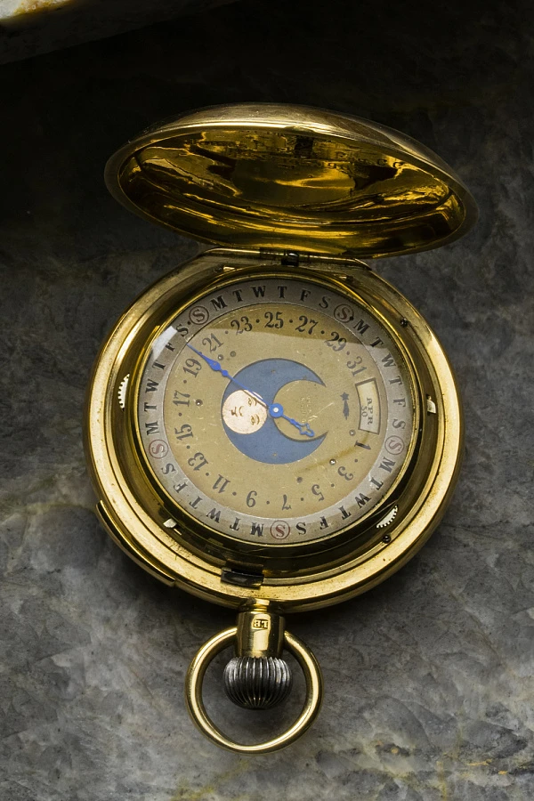 Savonette pocket watch with 1/4-repeater and full calendar