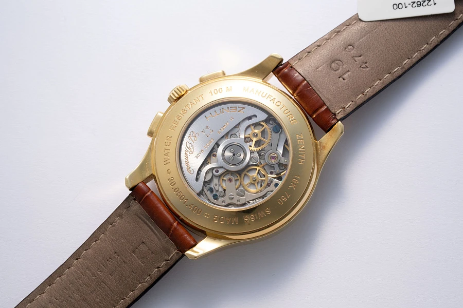 El Primero Chronograph Black Dial Ref. 30.0501.400 in 18k Yellow Gold