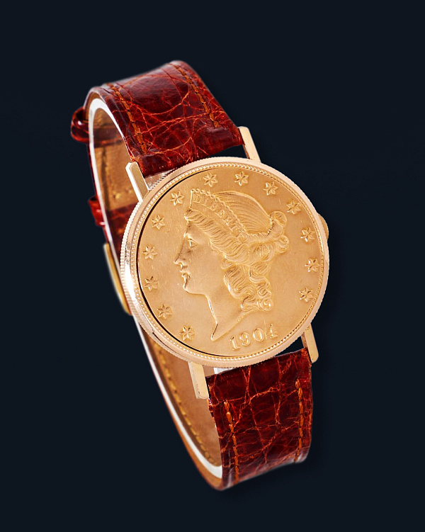 Twenty-Dollar Coin Watch Ref. 33019 in 18k Yellow Gold