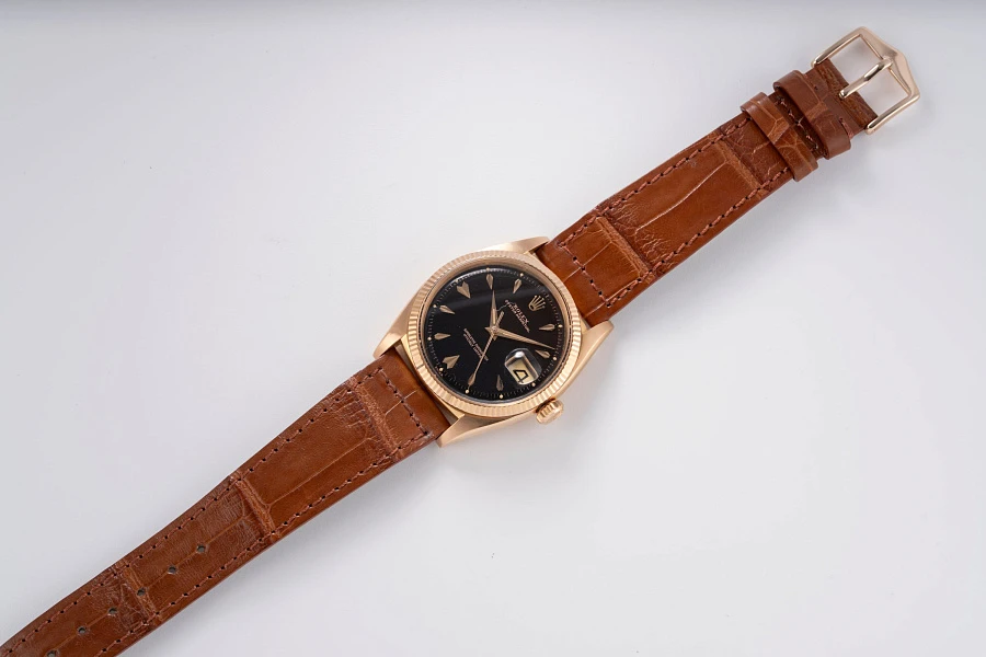 Black Dial Datejust Ref. 6605 in 18k Rose Gold