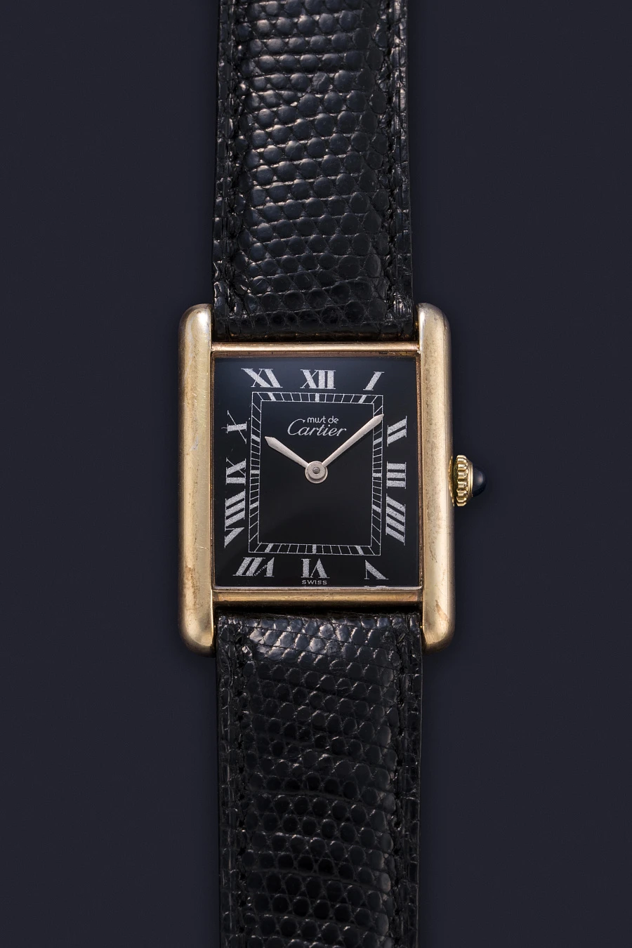 Tank Vermeil with Black Dial