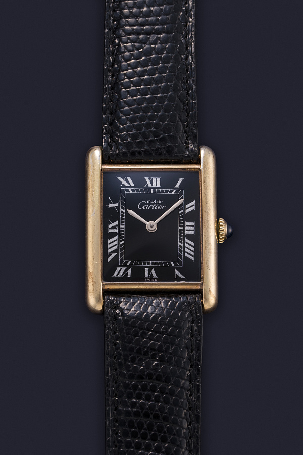 Tank Vermeil with Black Dial