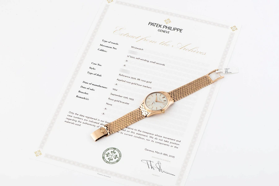 'Serpico Y Laino' Double Signed Calatrava Ref. 2526 in 18k Rose Gold