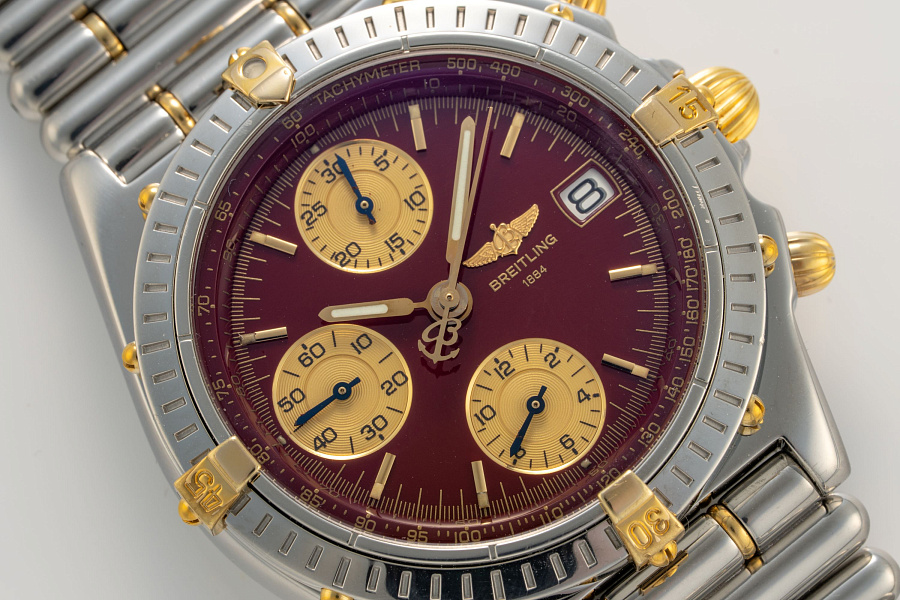 Chronomat Burgundy in Stainless Steel and 18k Yellow Gold
