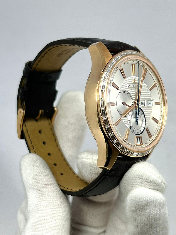 Captain Winsor Annual Calendar Rose Gold Baguette Diamond-set