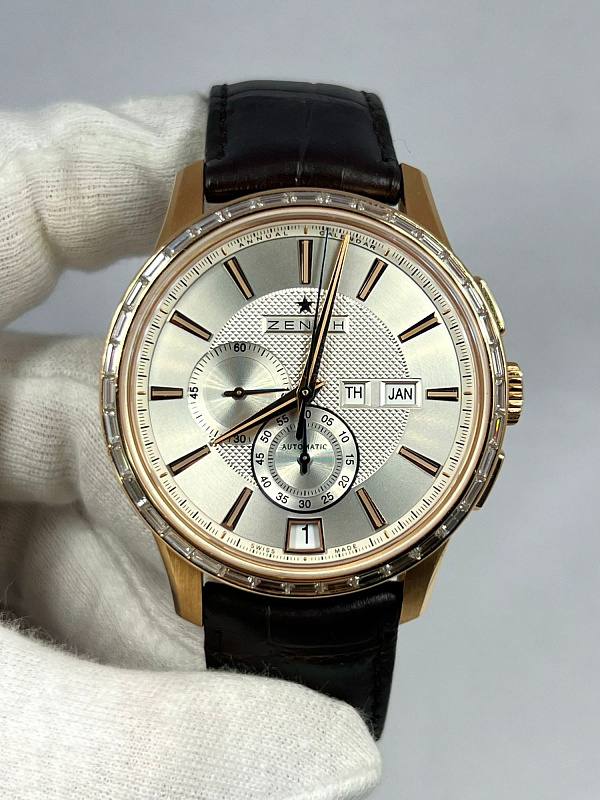 Captain Winsor Annual Calendar Rose Gold Baguette Diamond-set