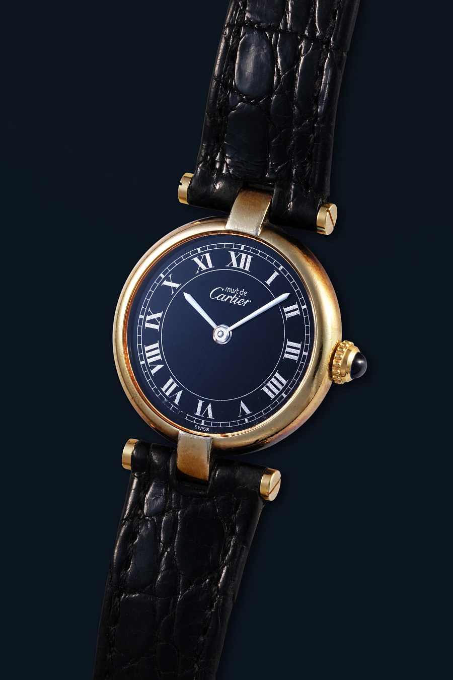 Must de Cartier Vermeil with Black Dial