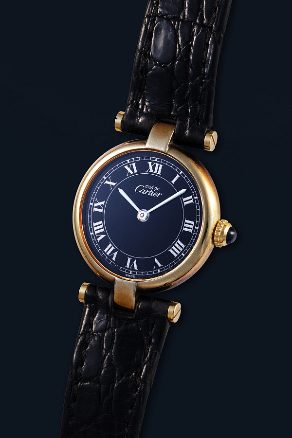 Must de Cartier Vermeil with Black Dial