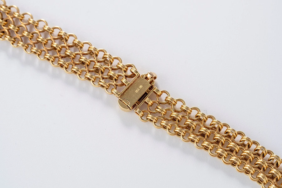 Jewelry Set with Watch, Earrings, and Necklace in 18k Yellow Gold with Diamonds and Rubies