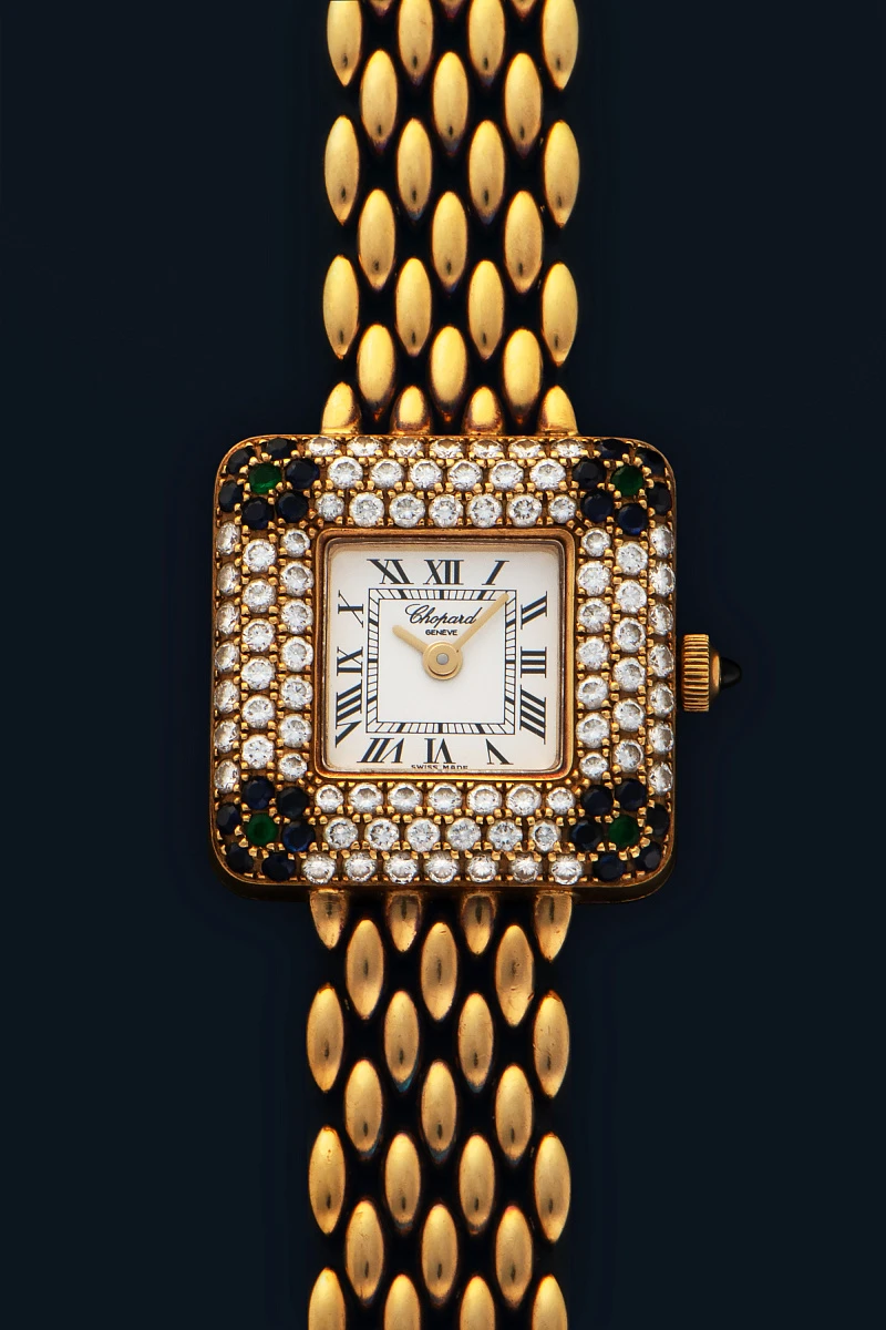 Diamond and Sapphire-Set Ladies Watch Ref. 4191 in 18k Yellow Gold