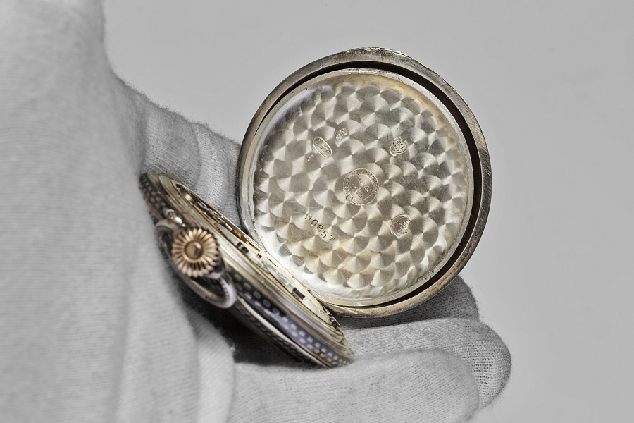 A. Lange & Söhne Open Face Niello Pocket Watch