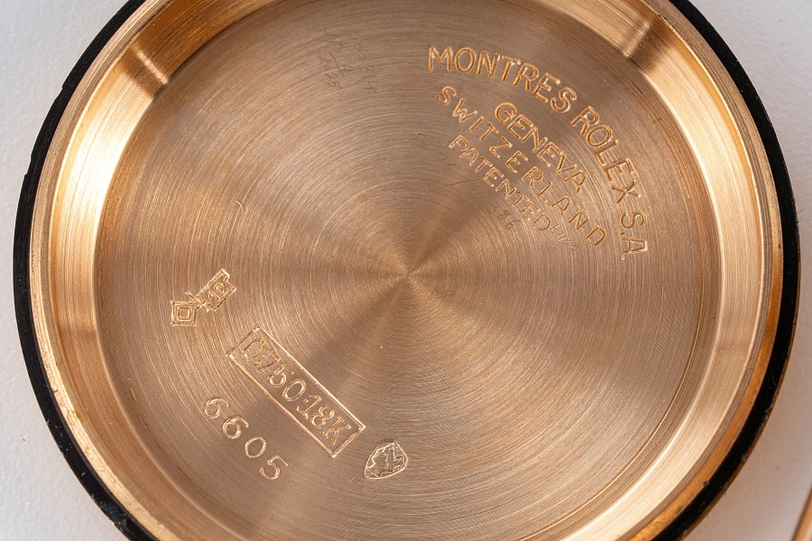 Black Dial Datejust Ref. 6605 in 18k Rose Gold