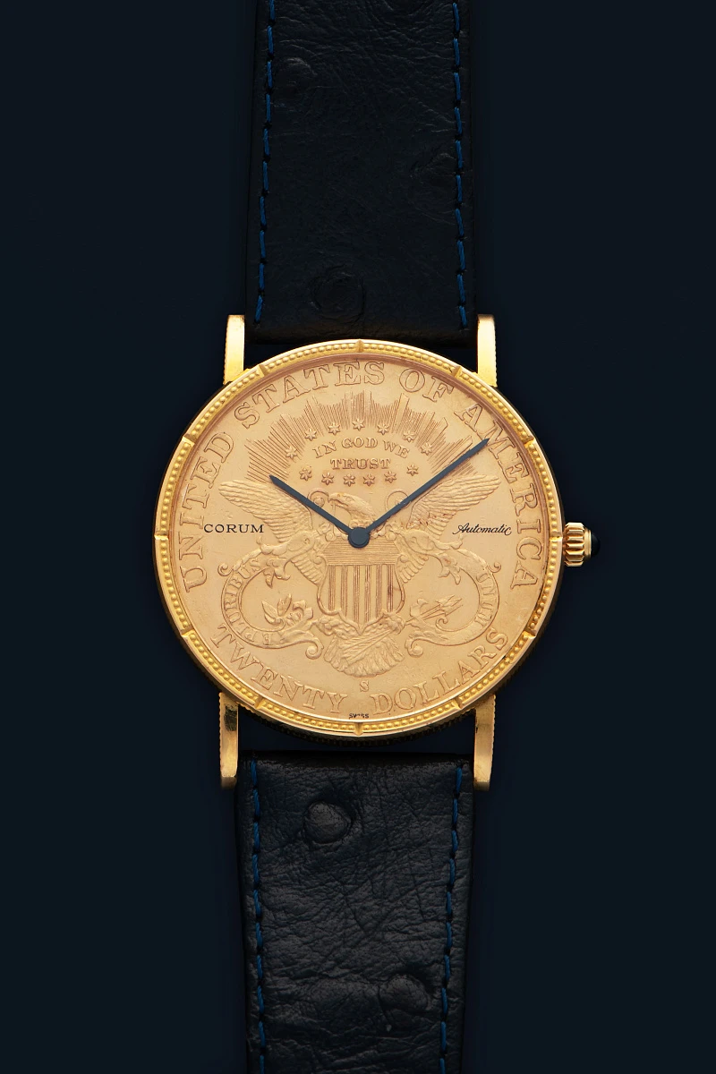 Twenty Dollar Automatic Coin Watch 18k Yellow Gold