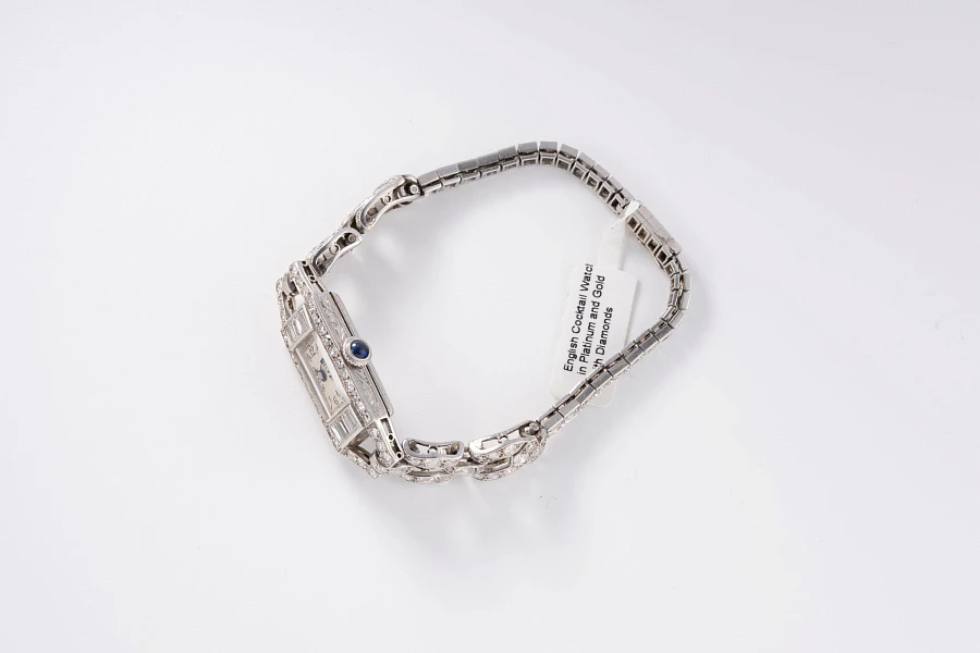 French Cocktail Watch in Platinum and Gold with Diamonds