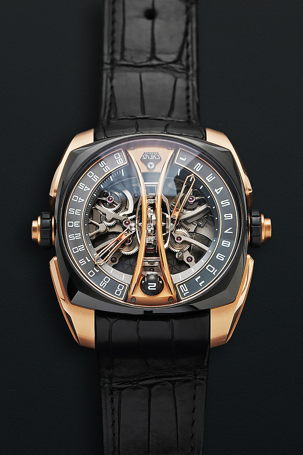 Klepcys Vertical Skeleton Tourbillon,18k Rose Gold / Titanium
