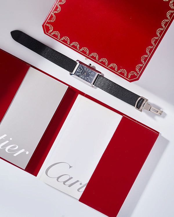 Tank Américaine Large Model White Gold Automatic