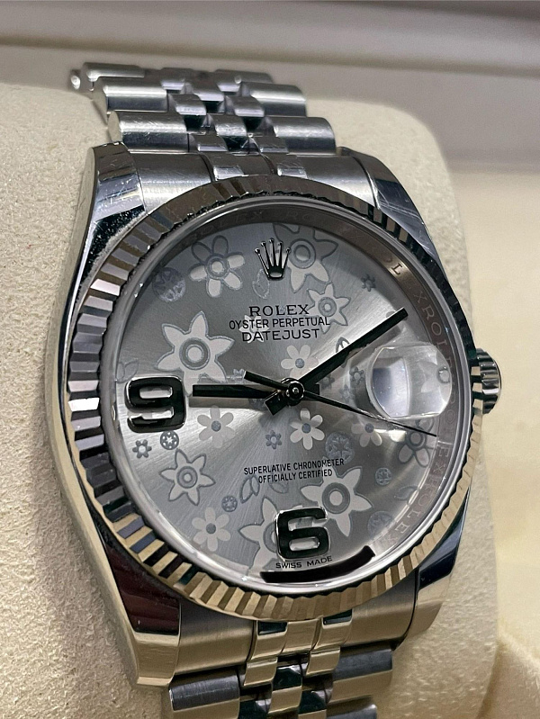 Datejust 36mm 116234 ‘Rolesor Gris’ Floral Dial
