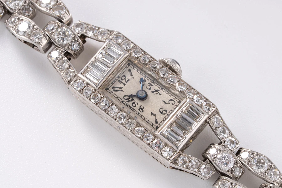 French Cocktail Watch in Platinum and Gold with Diamonds
