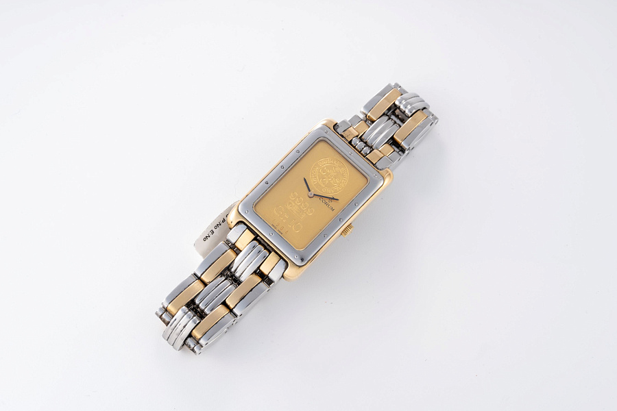10g Gold Dial Tank in Stainless Steel and 18k Yellow Gold