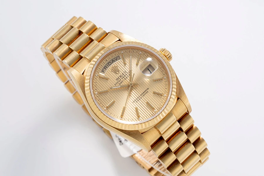 Day-Date Tapestry Dial Ref. 18038 in 18k Yellow Gold